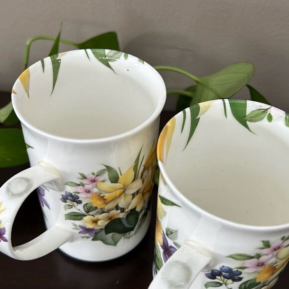 St George’s Fine bone China Made in England Floral coffee Cups SGE3 - Picture 6 of 7